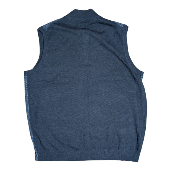 Men's Roundtree & Yorke Big Man Size XL Tall  1/4 Zip Sweater Vest NWT Blue - Picture 7 of 7